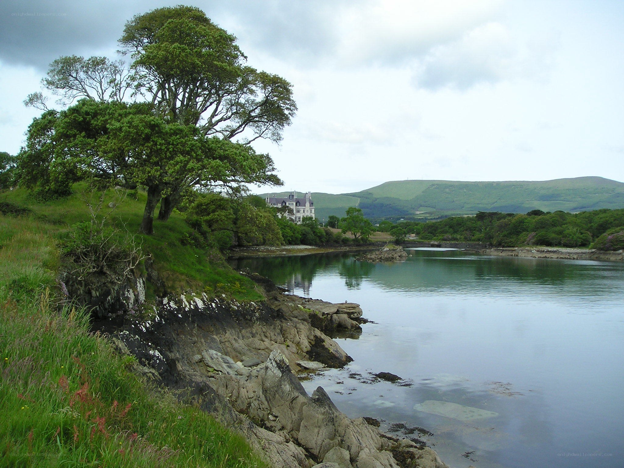 coastal landscape with castle
