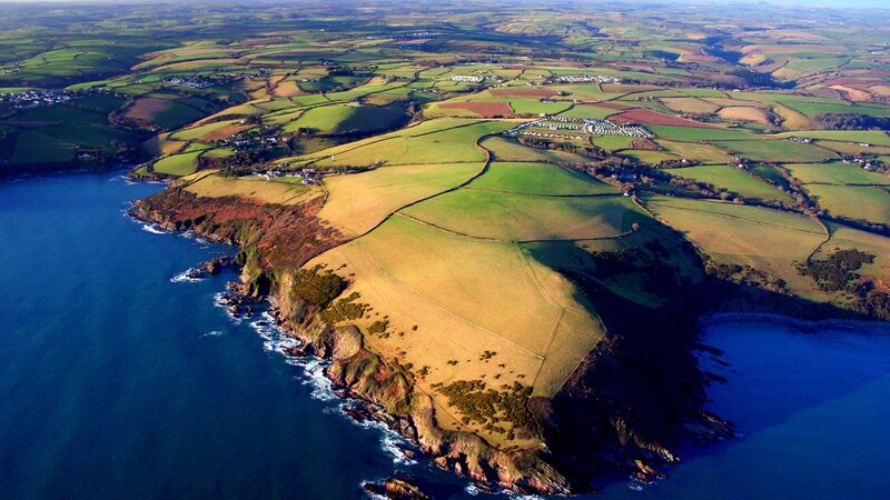 coastal landscape with fields