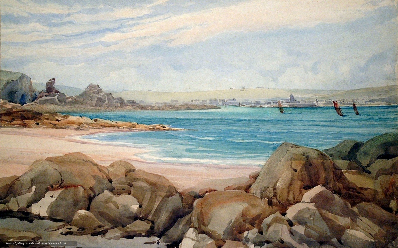 Coastal Landscape with Harbor