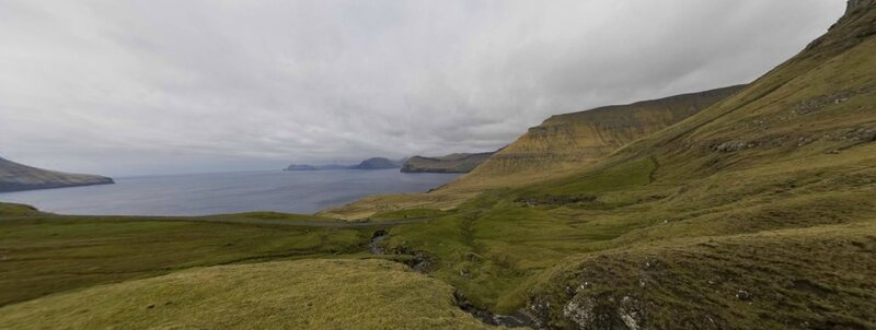 coastal landscape with hills and sea
