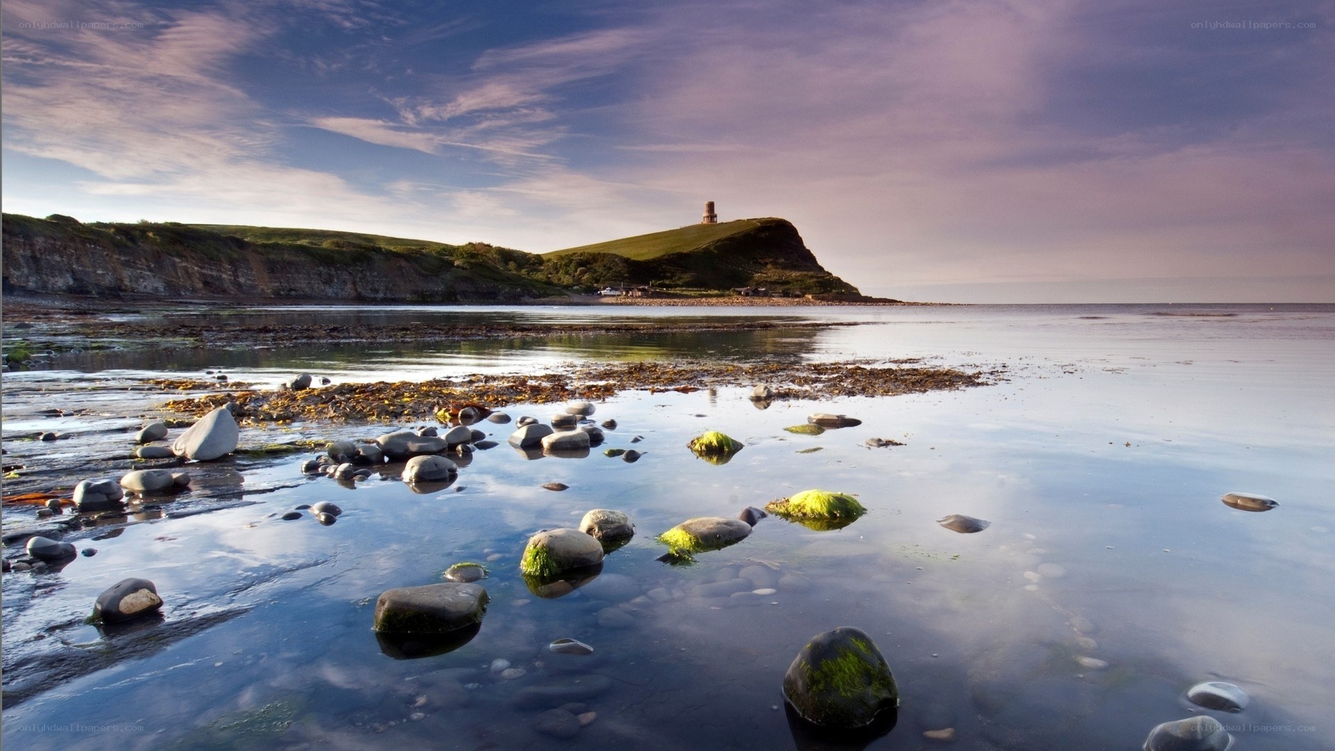 coastal landscape with lighthouse