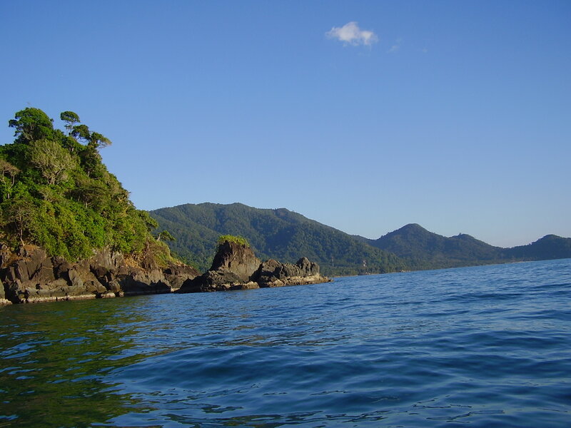 Coastal landscape with mountains