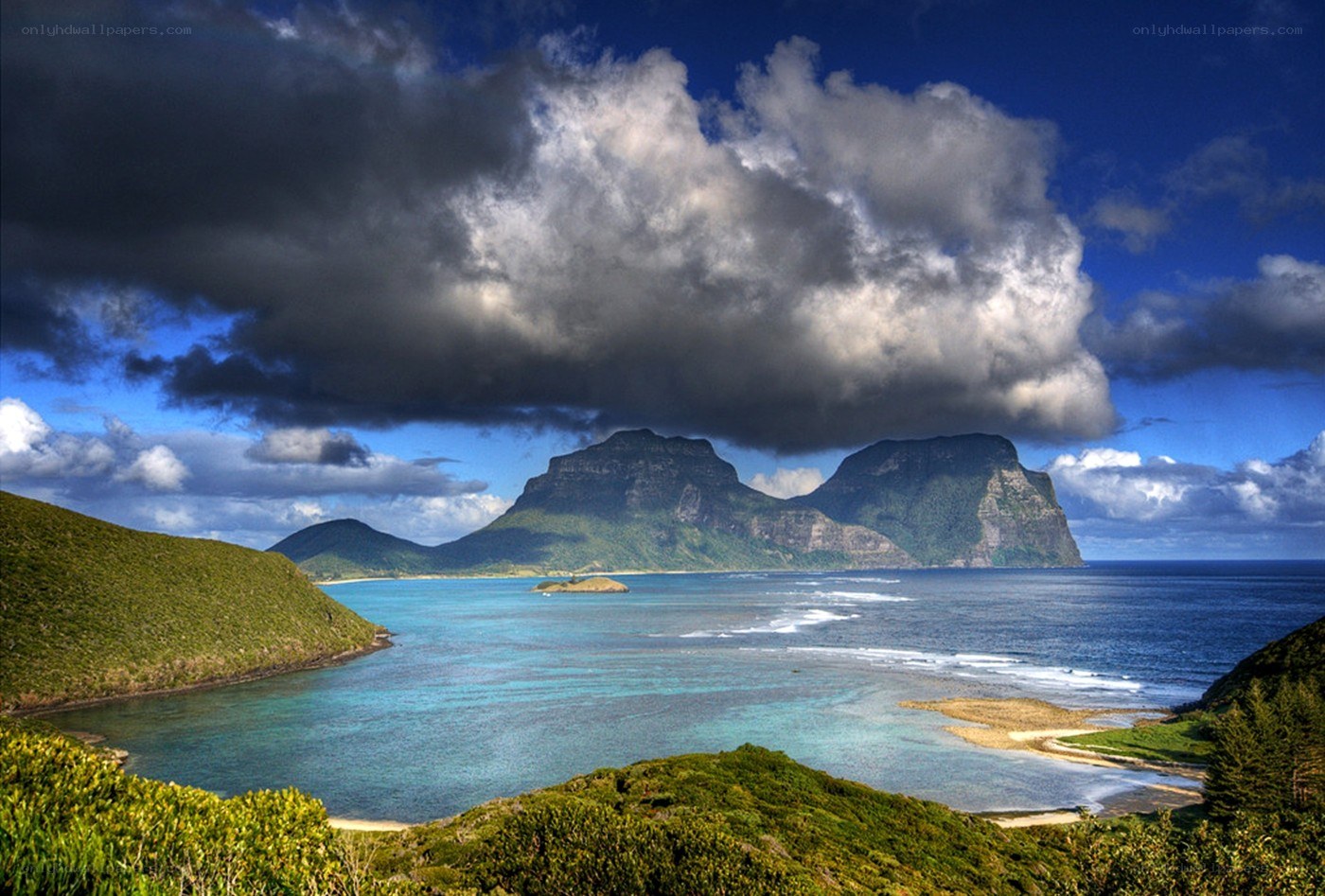Coastal landscape with mountains