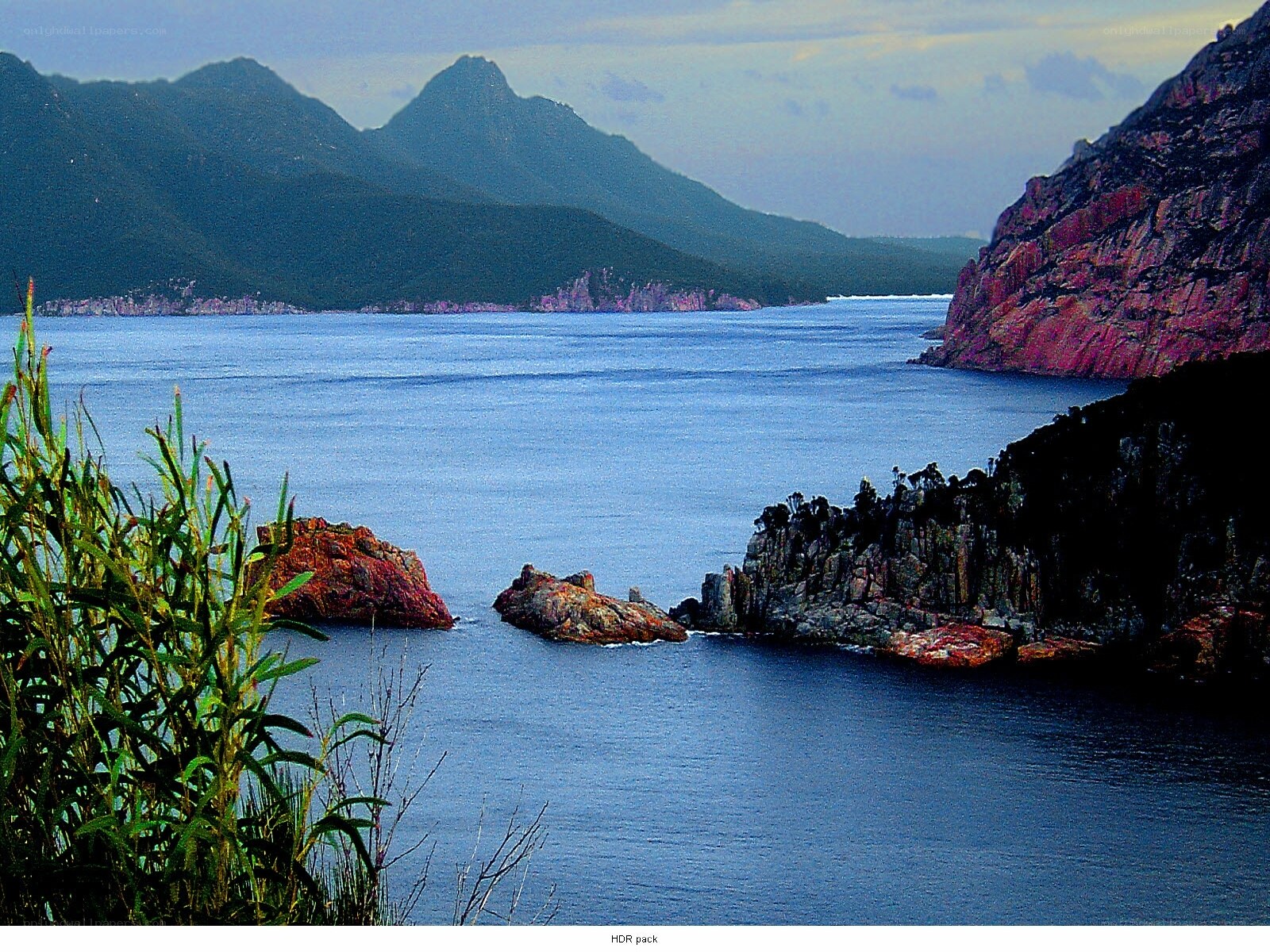 coastal landscape with mountains