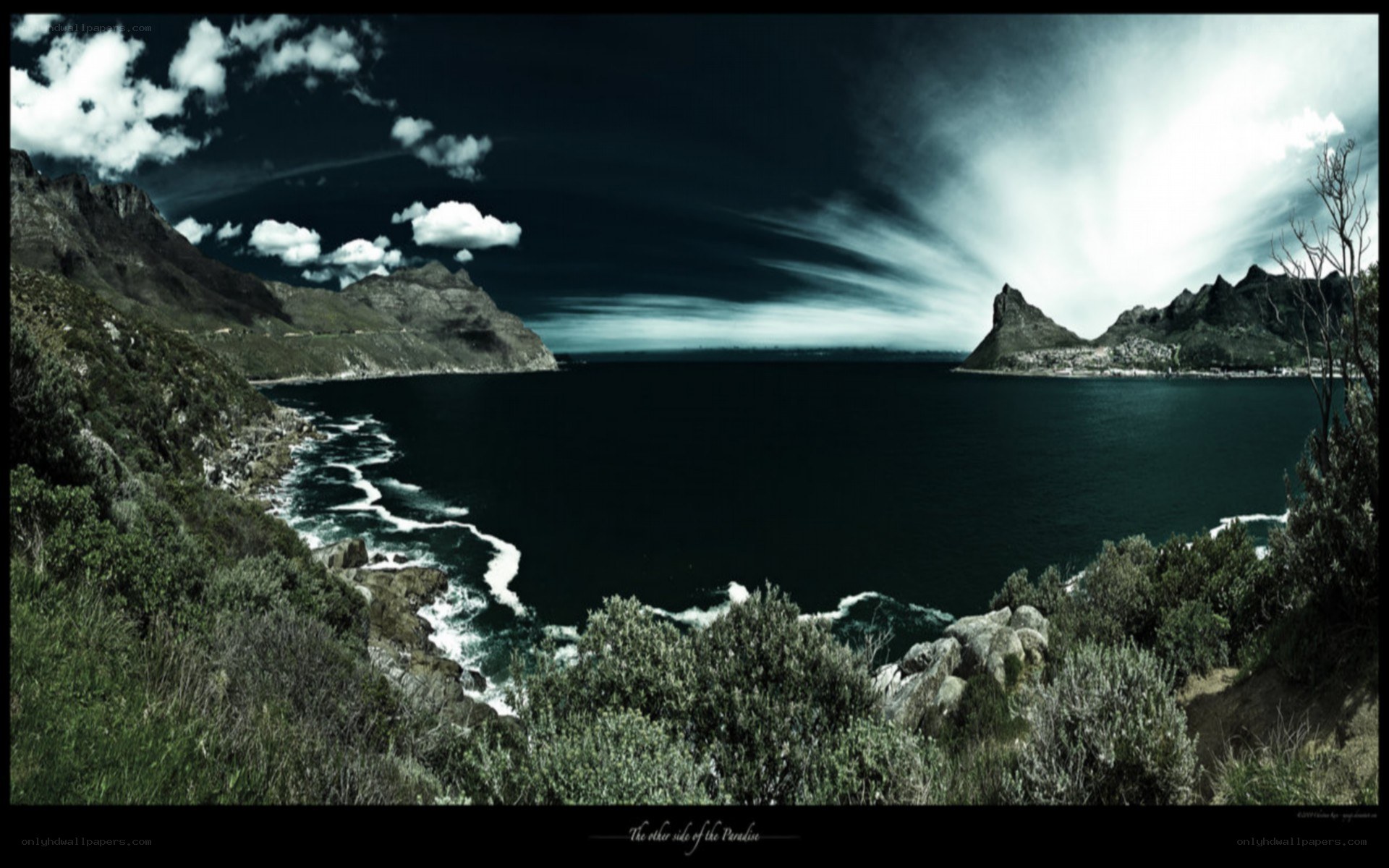 coastal landscape with mountains