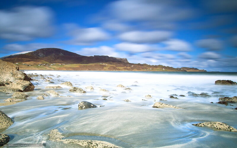 coastal landscape with rocky shore