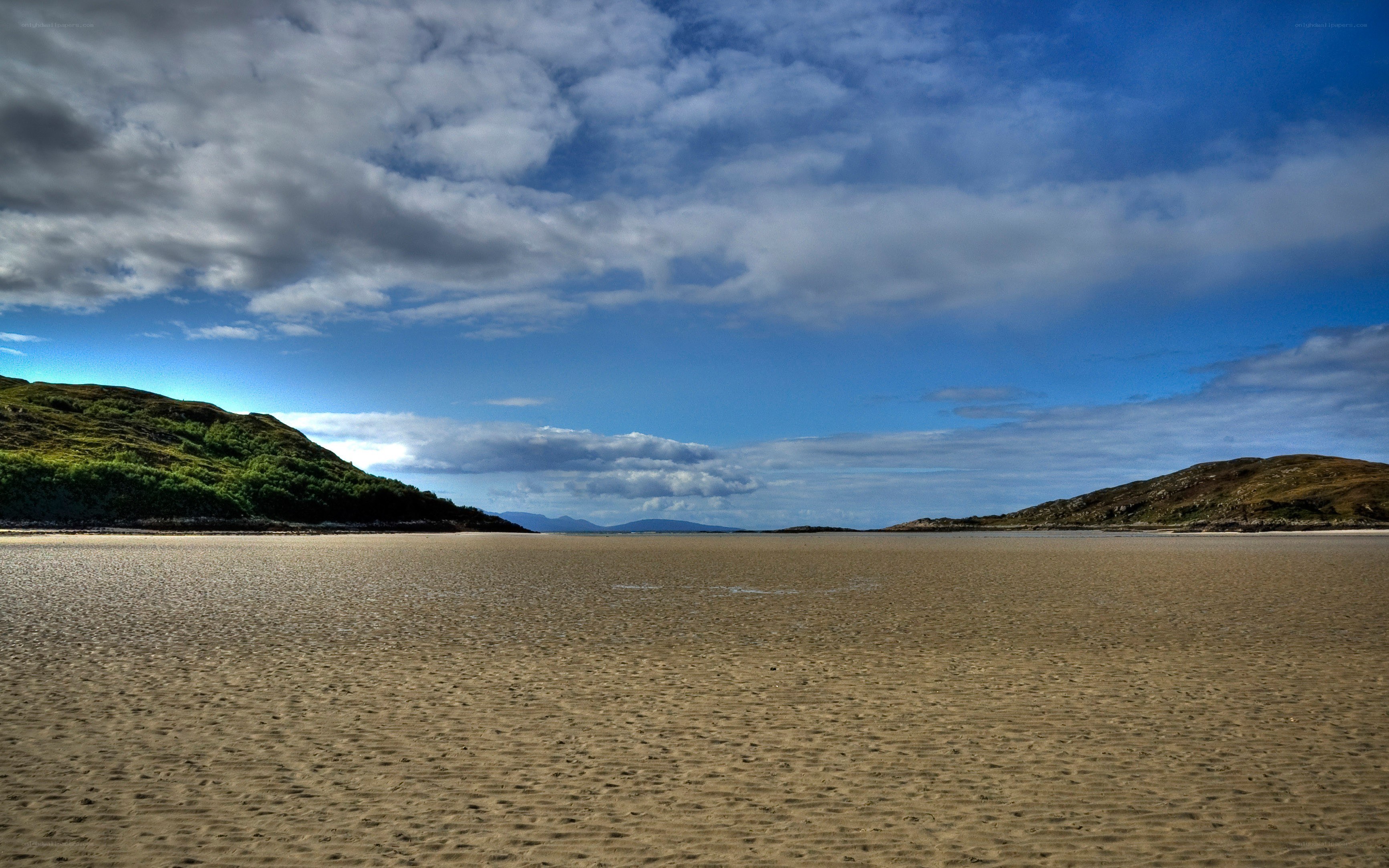 coastal landscape with sandy beach
