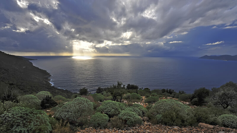 Coastal Landscape with Sea — Blue, Dramatic
