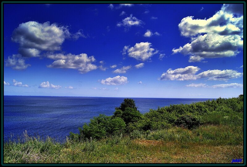 Coastal Landscape with Sea — Blue, Serene