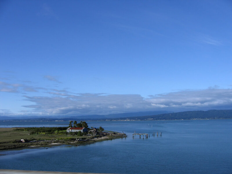 coastal landscape with small island