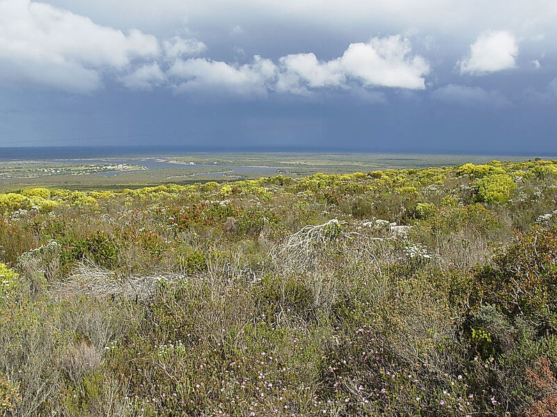 Coastal landscape with storm clouds