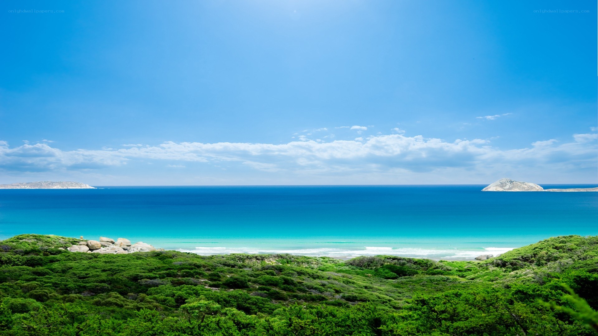 Coastal landscape with turquoise sea
