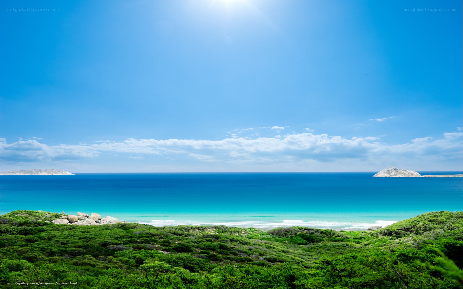 Coastal landscape with turquoise sea