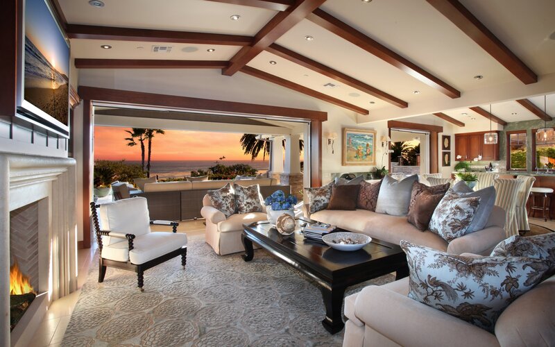 Coastal living room with ocean view