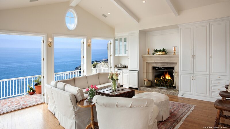 Coastal living room with ocean view
