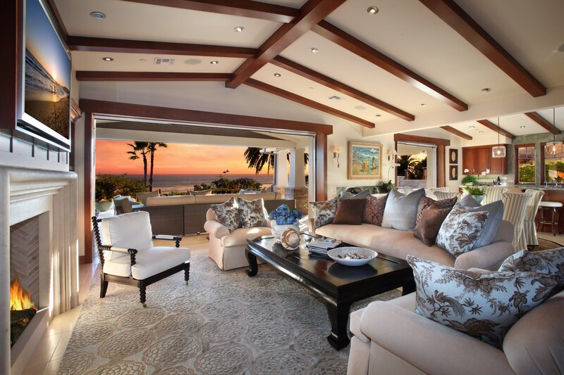 Coastal living room with ocean view