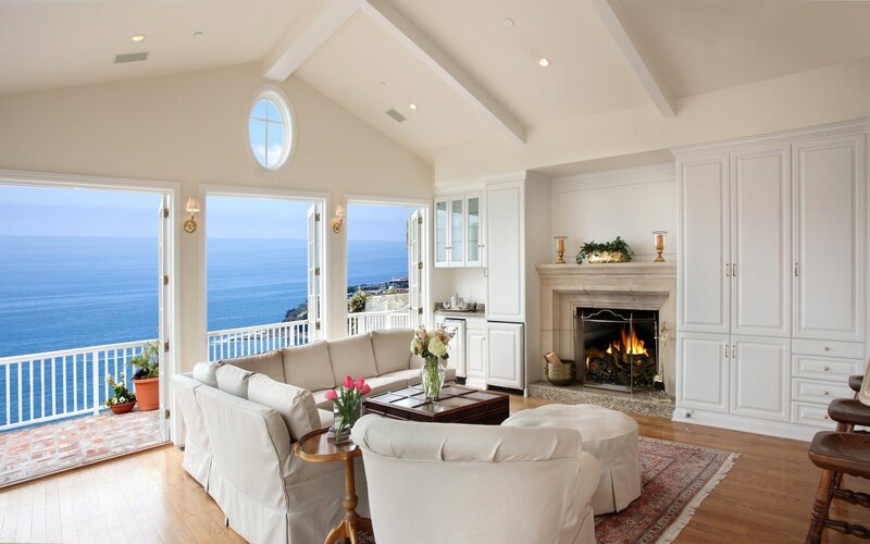 Coastal living room with ocean view