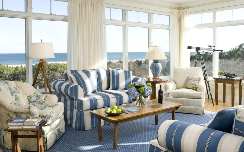 Coastal living room with ocean view