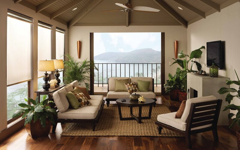 Coastal living room with ocean view