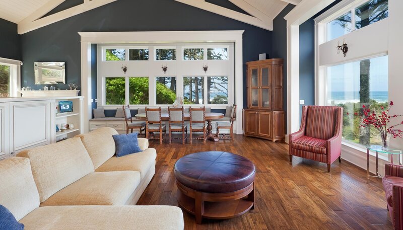 Coastal living room with ocean view