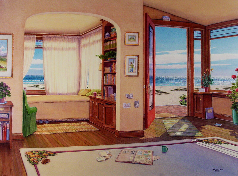Coastal living room with ocean view