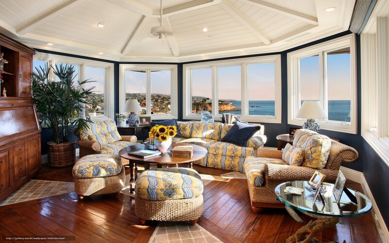 Coastal Living Room — Yellow, Serene