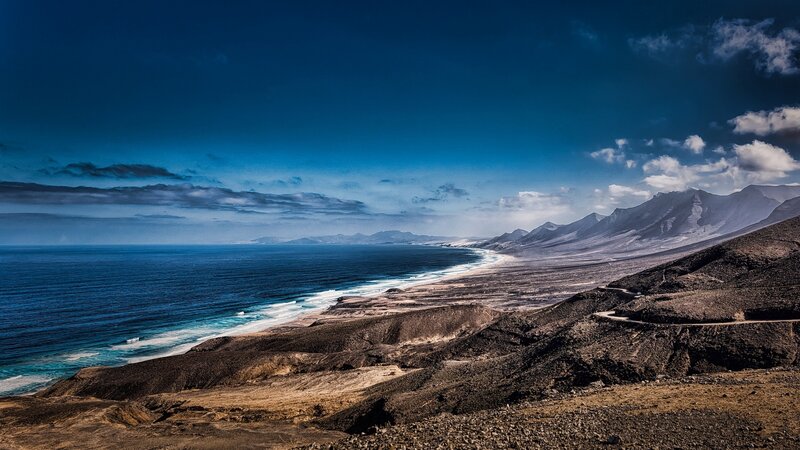 Coastal Mountain Landscape — Blue, Dramatic
