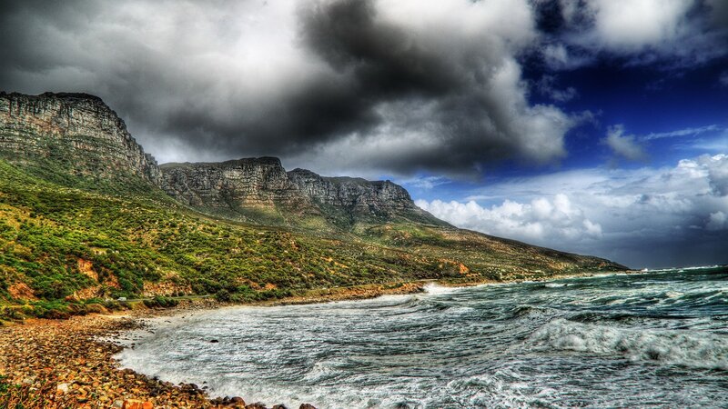 Coastal Mountain Landscape — Blue