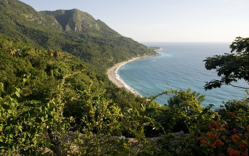 Coastal Mountain Landscape — Green, Serene, Afternoon