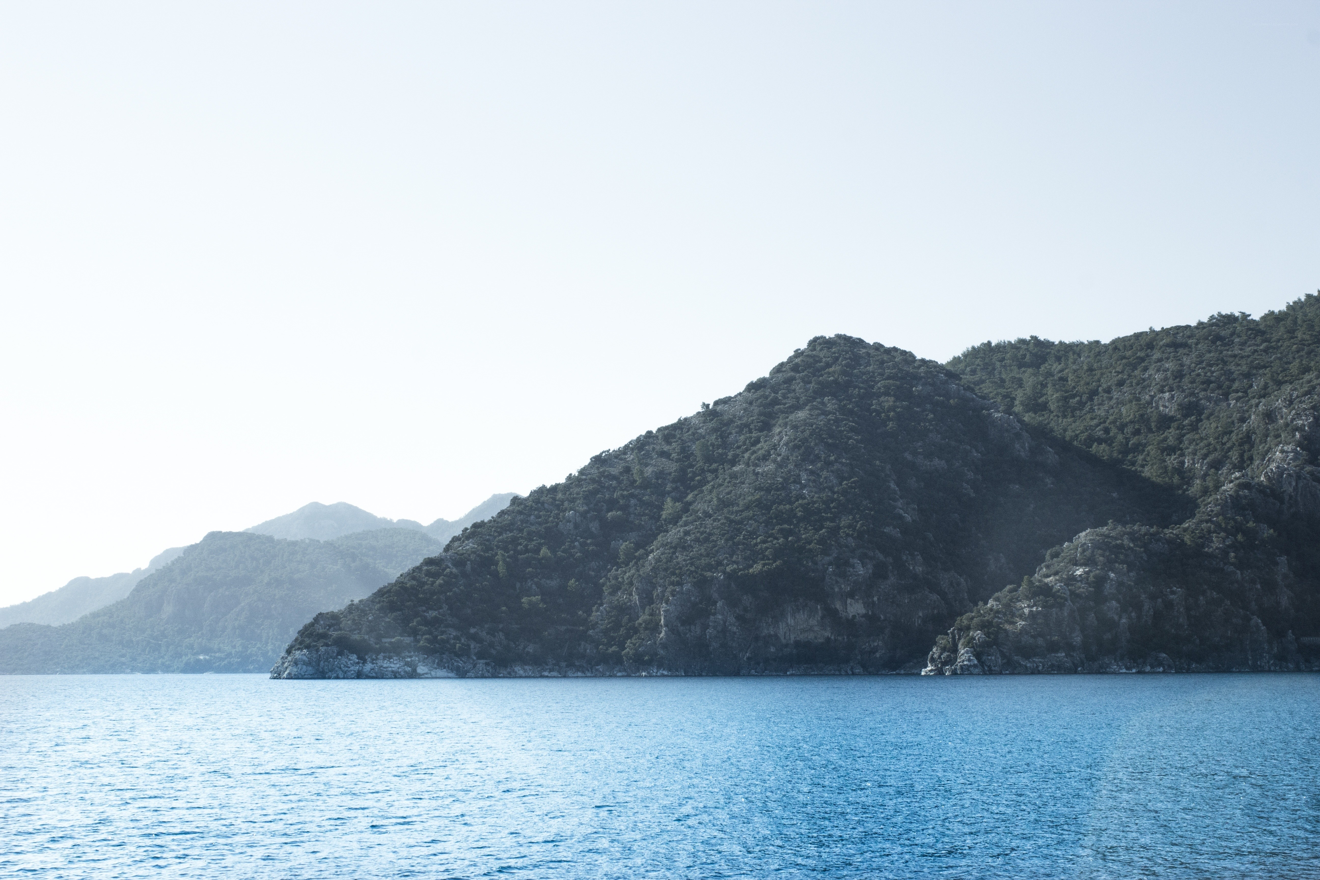 coastal mountains and blue sea