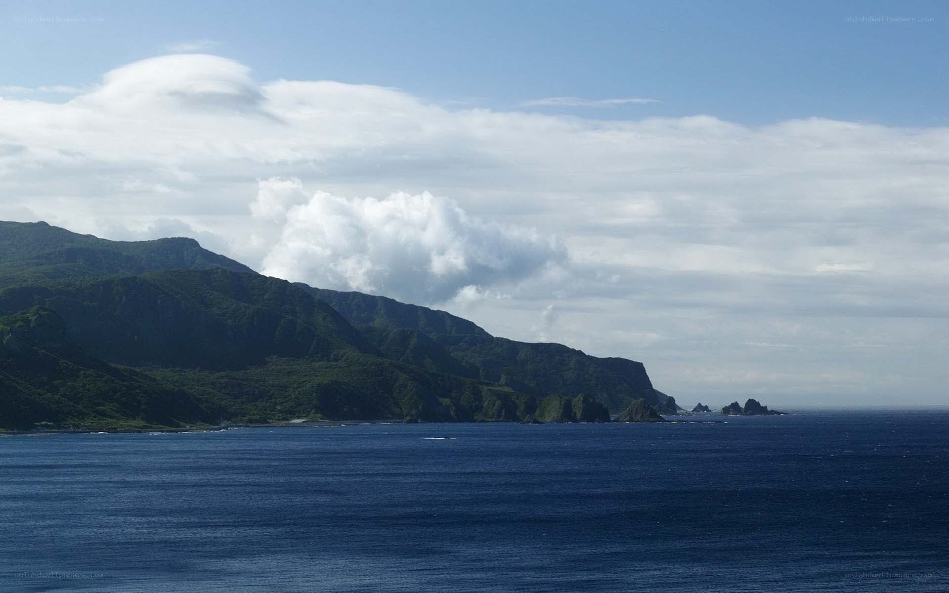 coastal mountains and ocean