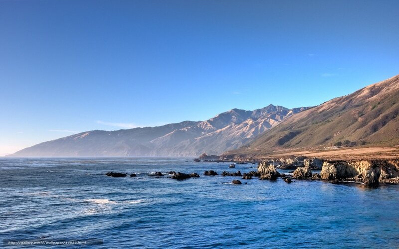 coastal mountains and ocean