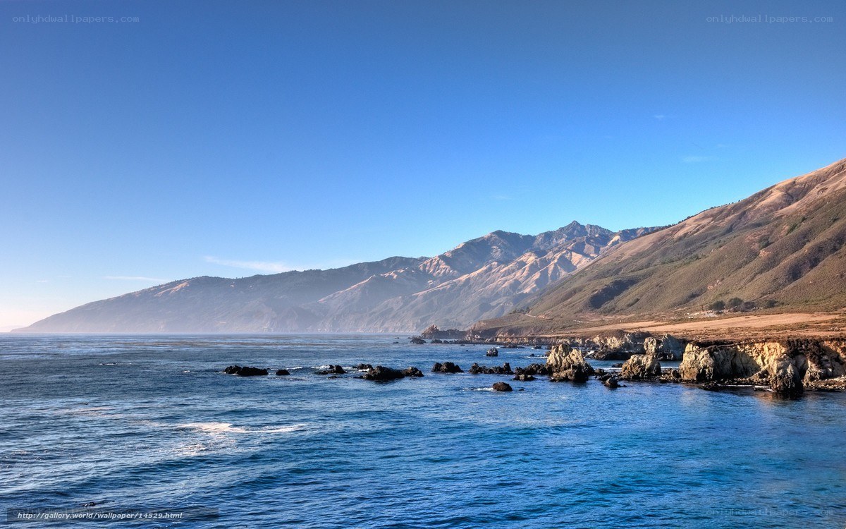 coastal mountains and ocean