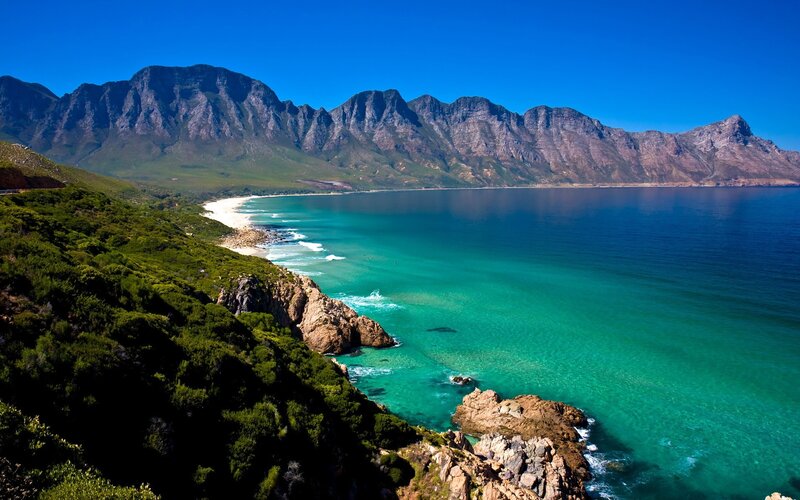 coastal mountains and turquoise sea