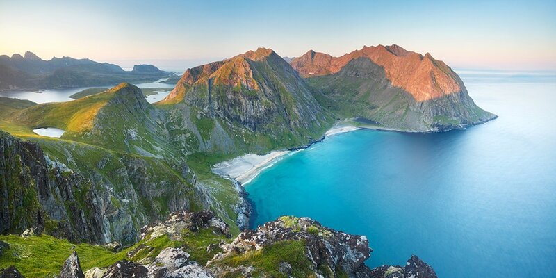 coastal mountains and turquoise sea