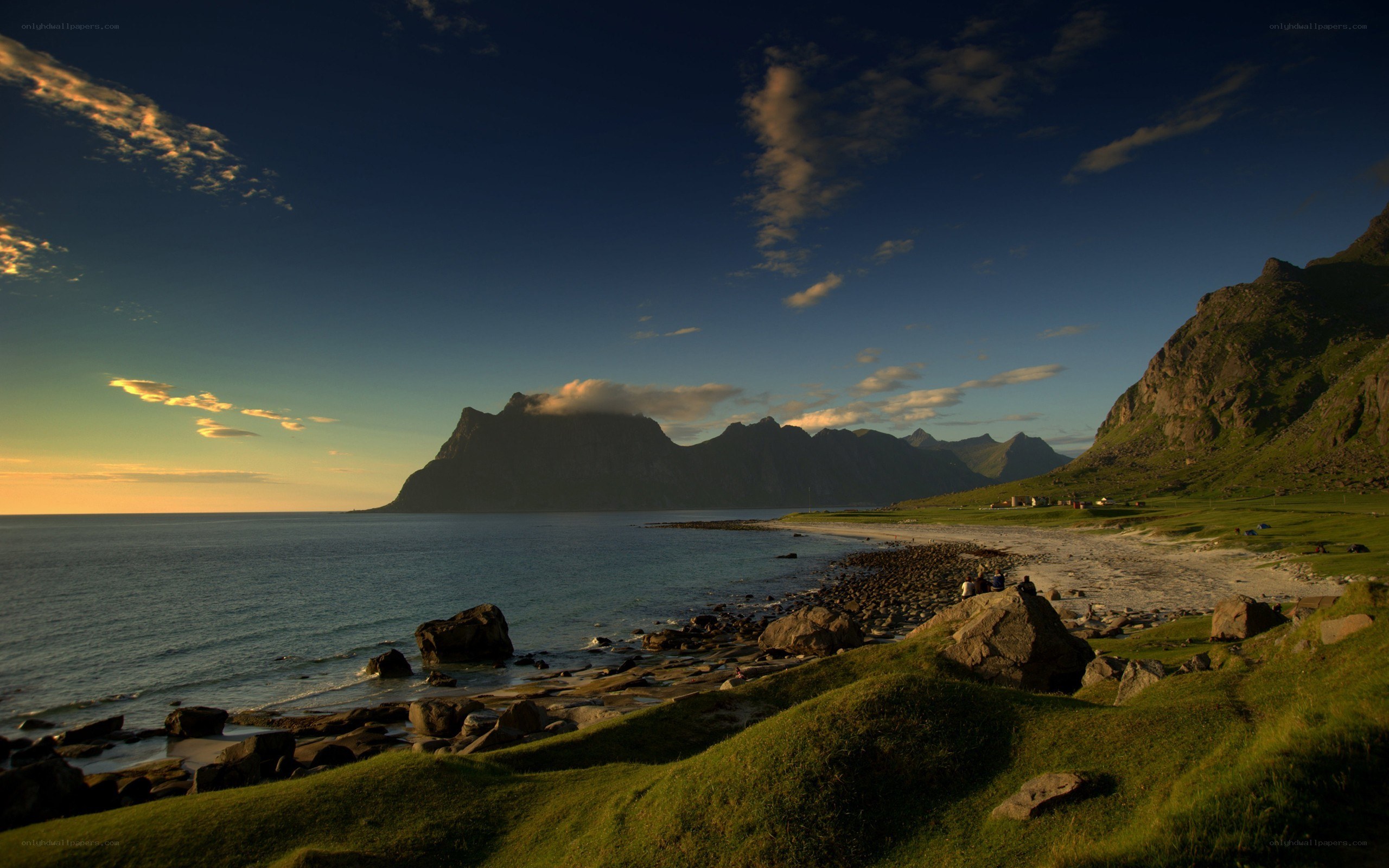 coastal mountains at sunset