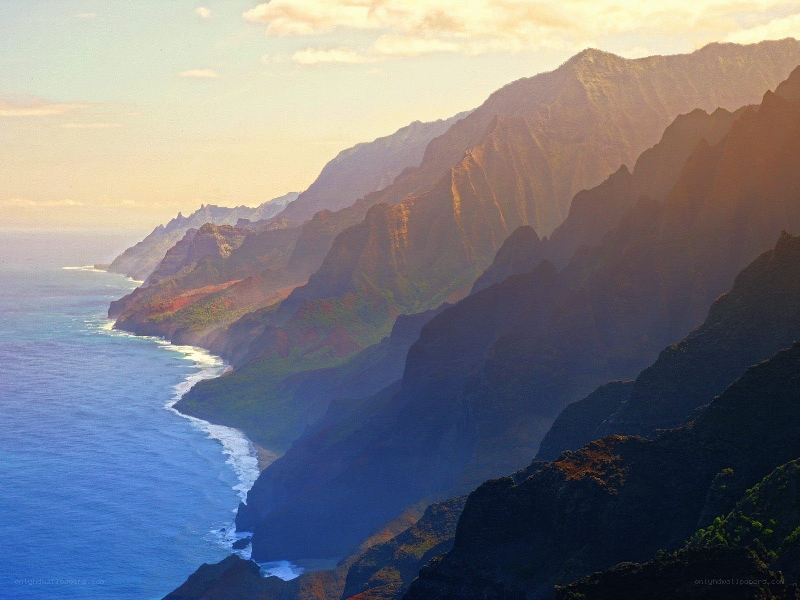 coastal mountains at sunset