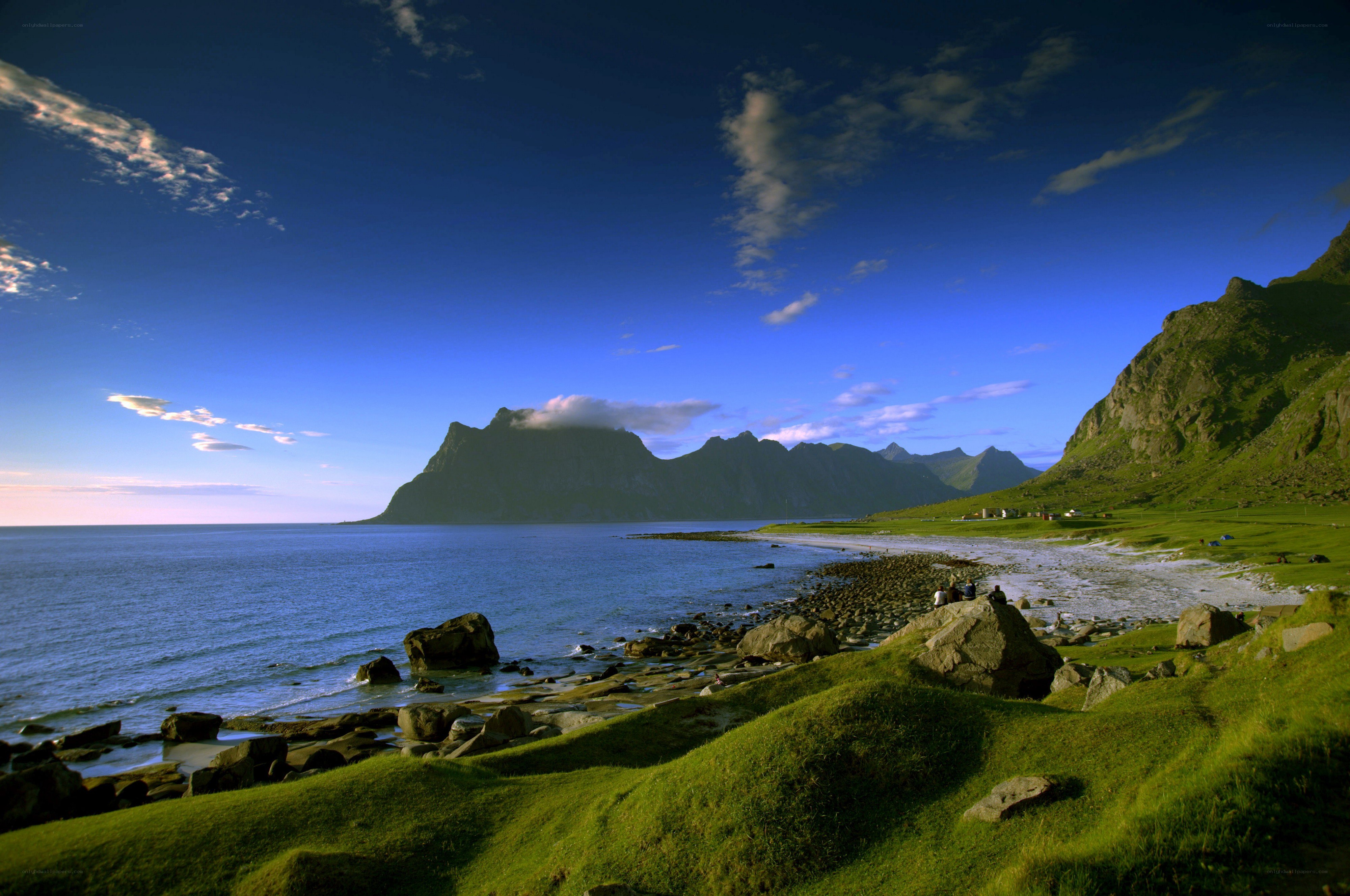 coastal mountains at sunset