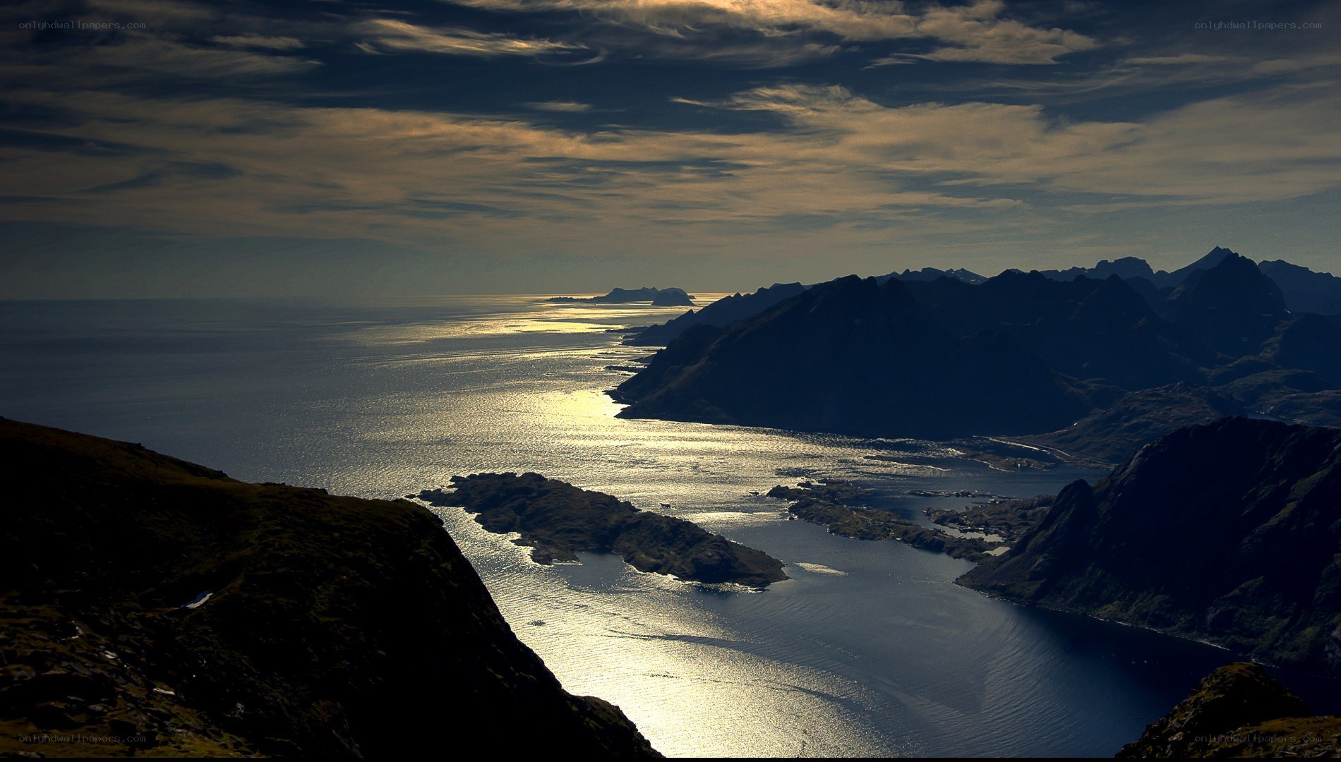 coastal mountains at sunset