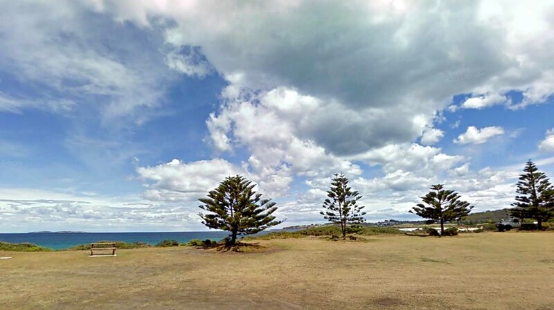 Coastal Park with Trees