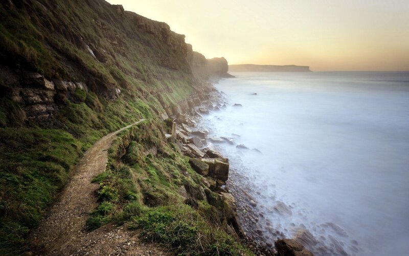 Coastal Path Along Cliffs