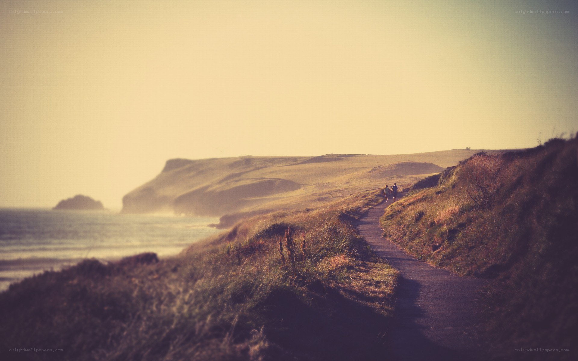 coastal path at golden hour