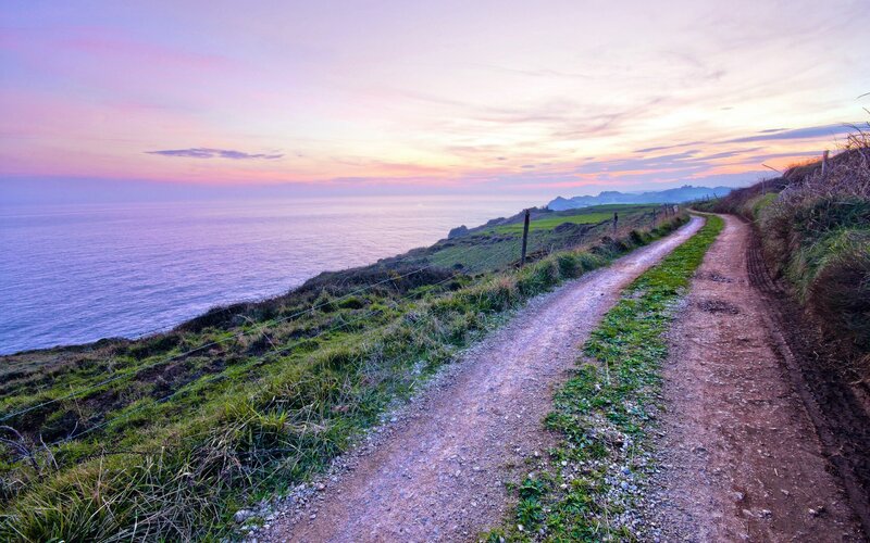 Coastal path at sunset