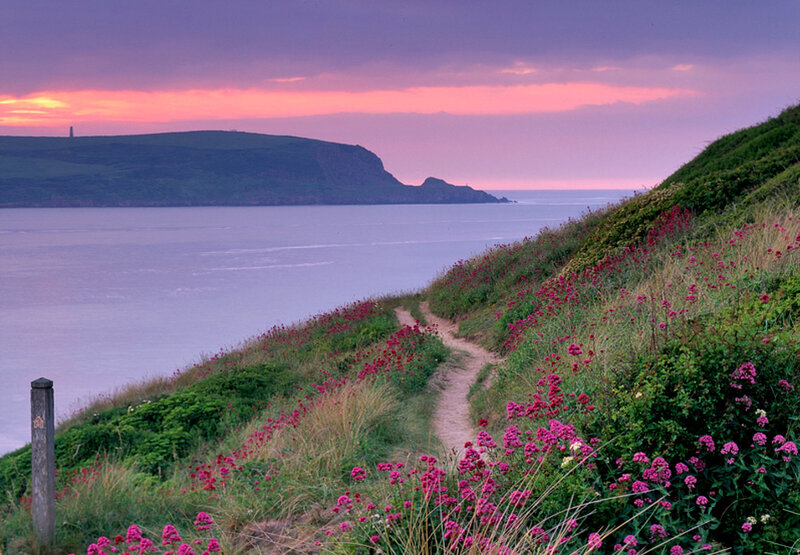Coastal path at sunset