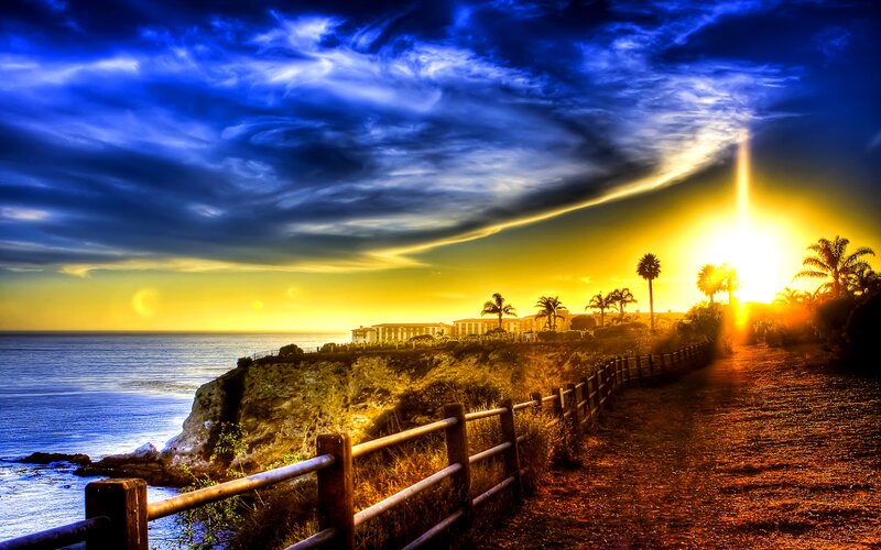 Coastal Path at Sunset — Blue, Dramatic