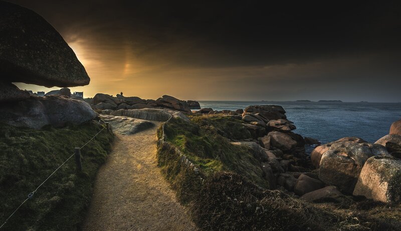 Coastal Path at Sunset — Brown