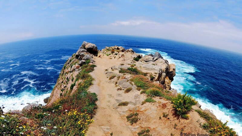 coastal path on rocky cliff