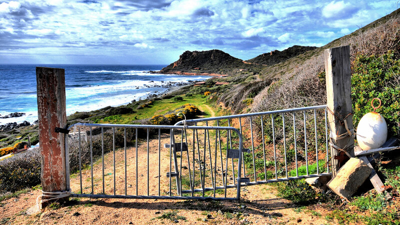 Coastal path with gate