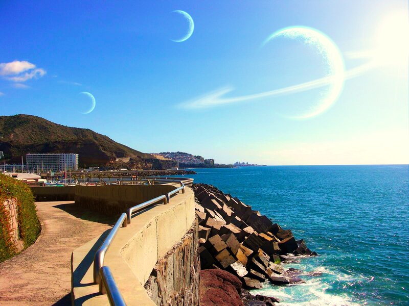 Coastal Path with Moons