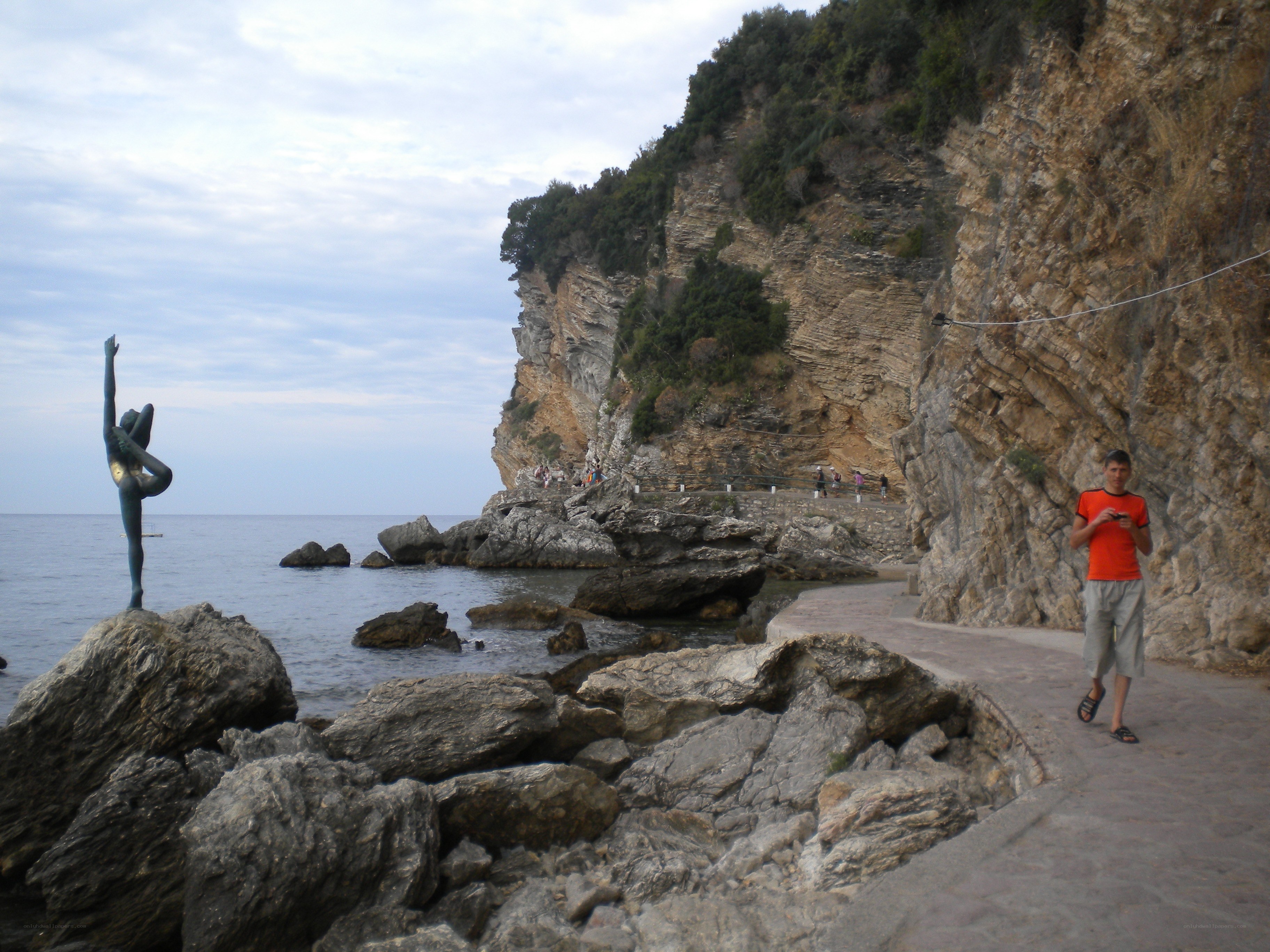 coastal path with statue